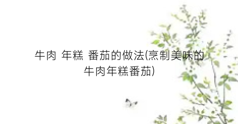 牛肉 年糕 番茄的做法(烹制美味的牛肉年糕番茄)